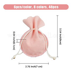 48Pcs 8 Colors Calabash Velvet Jewelry Storage Drawstring Pouches&nbsp;TP-HY0001-15