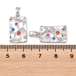 Brass Micro Pave Cubic Zirconia Pendants&nbsp;KK-D223-02P