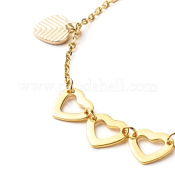 Heart Alloy Enamel Charm Bracelet for Valentine's Day&nbsp;BJEW-JB06656-05