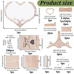 Wooden & Acrylic & Iron Wedding Guest Book Alternative&nbsp;WOOD-WH0002-61