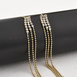 304 Stainless Steel Clear Cubic Zirconia Tassel Stud Earrings&nbsp;EJEW-Z094-01B-G