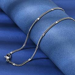 12Pcs 2.2MM 304 Stainless Steel Textured Twisted Chain Necklaces for Men Women&nbsp;NJEW-H093-20P-01