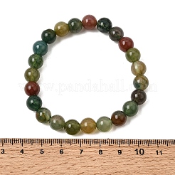 8MM Natural Indian Agate Round Beaded Stretch Bracelets for Women&nbsp;GG-CBA3F02-08