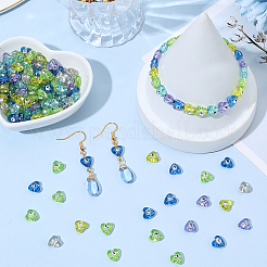 600Pcs 6 Colors Plating Transparent Acrylic Beads&nbsp;PACR-PA0001-14