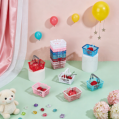 18Pcs 6 Colors PP Hand-held Shopping Basket Display Decorations&nbsp;DJEW-PH0001-98
