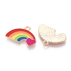 Rainbow Color Pride Alloy Enamel Pendants&nbsp;ENAM-K067-23