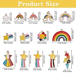 26Pcs 13 Style Alloy Enamel Pendants&nbsp;ENAM-SZ0002-70