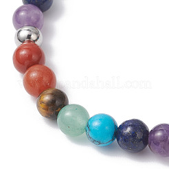 Chakra Natural Mixed Gemstone Beads Stretch Bracelets for Women&nbsp;BJEW-JB12607-01