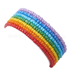 7 PCS Rainbow Style Glass Seed Beads Bracelets Sets for Women&nbsp;BJEW-JB10065-01