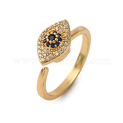 Brass Micro Pave Cubic Zirconia Rotating Cuff Rings&nbsp;RJEW-S636-02G