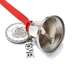 Word Love Alloy Sublimation Printing Round Ornament&nbsp;HJEW-JM02214