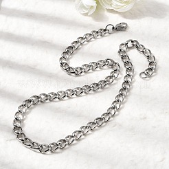 Tarnish Resistant 304 Stainless Steel Twisted Chain Curb Chain Necklaces&nbsp;NJEW-V0323-07