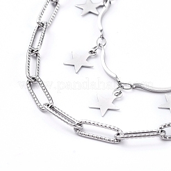Non-Tarnish 304 Stainless Steel Chain Tiered Necklaces&nbsp;NJEW-JN02828
