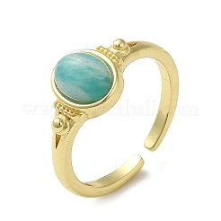 Natural Mixed Gemstone Oval Open Cuff Rings&nbsp;RJEW-M155-07G