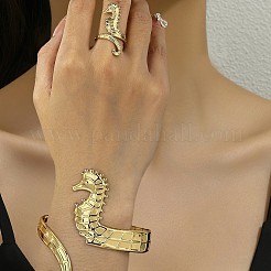 Sea Horse Alloy Cuff Bangles & Cuff Rings Sets&nbsp;WG48924-01