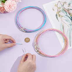 60Pcs 6 Colors Stainless Steel Wire Necklace Cord DIY Jewelry Making&nbsp;TWIR-UN0001-13B