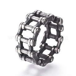 Steampunk Style 304 Stainless Steel Wide Band Rings&nbsp;RJEW-D073-01-AS