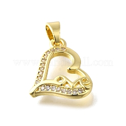 Brass Micro Pave Cubic Zirconia Pendants&nbsp;KK-Z102-16G