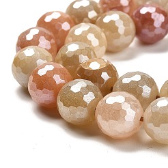 Electroplated Natural Golden Silk Jade Round Beads Strands&nbsp;G-L598-A07-03