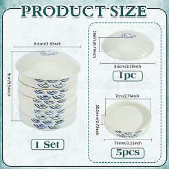 6Pcs Ceramic Color Palette&nbsp;DRAW-WH0006-004A