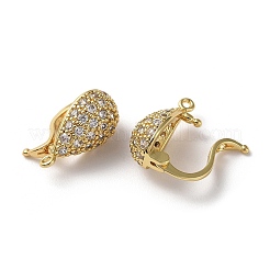 Rack Plating Brass Micro Pave Clear Cubic Zirconia Twister Clasps&nbsp;KK-M254-03G