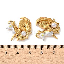 304 Stainless Steel with ABS Plastic Pearl Pendants&nbsp;SA-L002-08G
