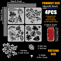 4Pcs 4 Styles PET Hollow Out Drawing Painting Stencils&nbsp;DIY-WH0394-0544