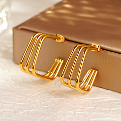 Fashionable 304 Stainless Steel Multi-layer Square Stud Earrings&nbsp;EZ9487