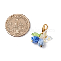 5Pcs Rose Butterfly Resin Pendant Decoration&nbsp;HJEW-JM02939