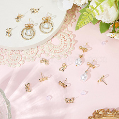 60Pcs Bowknot Alloy Stud Earring Findings&nbsp;FIND-BBC0004-63C