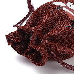 Christmas Theme Jute Cloth Storage Bags&nbsp;ABAG-F010-01A-06