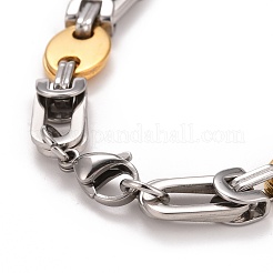 PVD Vacuum Plating 304 Stainless Steel Oval Link Chains Necklace&nbsp;STAS-E160-20GP