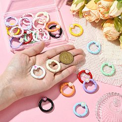 24Pcs 12 Colors Baking Paint Alloy Spring Ring Clasps&nbsp;FIND-CJ0003-44
