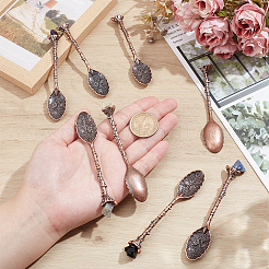8Pcs 8 Styles Zinc Alloy Coffee Tea Spoon&nbsp;AJEW-NB0006-51