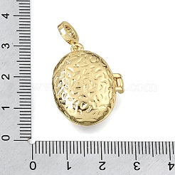 Brass Micro Pave Clear Cubic Zirconia Photo Locket Pendants&nbsp;KK-A303-40G