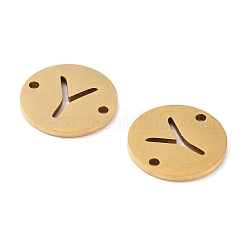 PVD Vacuum Plating 201 Stainless Steel Hollow Flat Round Links&nbsp;FIND-R149-03Y-G