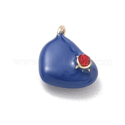 Brass Micro Pave Red Cubic Zirconia Charms&nbsp;CU-CBA109E-04