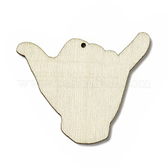 American Flag Theme Single Face Printed Aspen Wood Gesture Big Pendants&nbsp;WOOD-G014-17