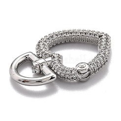 Brass Clear Cubic Zirconia Swivel Clasps&nbsp;ZIRC-O044-01P