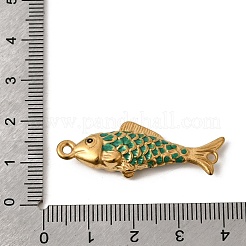 304 Stainless Steel Enamel Fish Connector Charms&nbsp;STAS-B128-55G-06