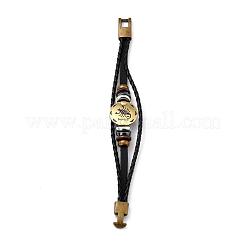 Braided Leather Cord Retro Multi-strand Bracelets&nbsp;BJEW-L616-20E
