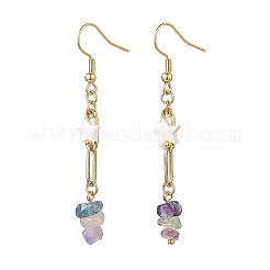 Natural Mixed Stone Nuggets Dangle Earrings&nbsp;EJEW-JE06811