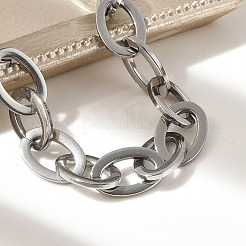 304 Stainless Steel Oval Link Chains Bracelets for Men & Women&nbsp;BJEW-D042-50P