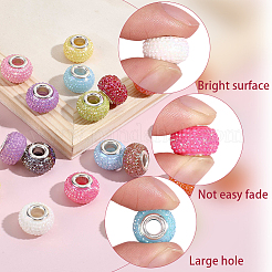 90cs 9 Colors Large Hole Resin European Beads&nbsp;RESI-PA0001-20