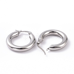Non-Tarnish 304 Stainless Steel Chunky Hoop Earrings for Women&nbsp;EJEW-G298-09P