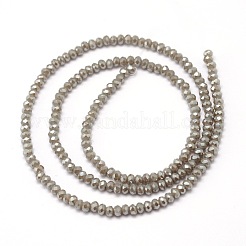 Faceted Rondelle Full Rainbow Plated Electroplate Glass Beads Strands&nbsp;EGLA-M004-2mm-A13
