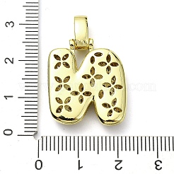 Brass Micro Pave Clear Cubic Zirconia Pendants&nbsp;KK-M279-01G-N
