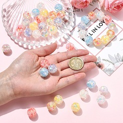 14Pcs 7 Colors Transparent Resin with Paillette Beads&nbsp;RESI-YW0006-12
