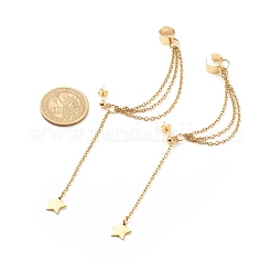304 Stainless Steel Safety Chains Dangle Stud Earrings with Ear Cuff&nbsp;EJEW-JE04922-02