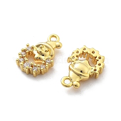 Brass Micro Pave Cubic Zirconia Pendants&nbsp;KK-U049-04G-06